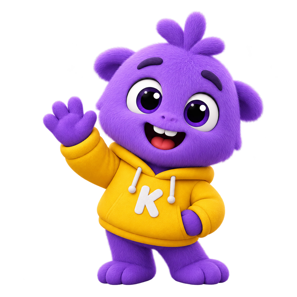 Маскот KROOKY приветственно машет лапой